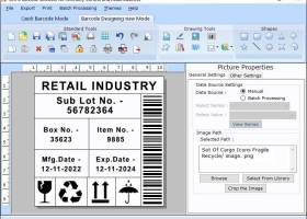 Retail Industry Barcode Labeling Tool screenshot