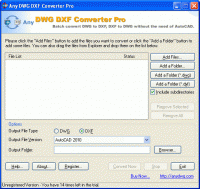 DWG to DXF Converter Pro 2010.11.10 screenshot
