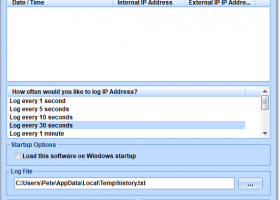 Automatically Log Your IP Address Over Time Software screenshot