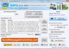BlackBerry Mobile Text Messaging screenshot