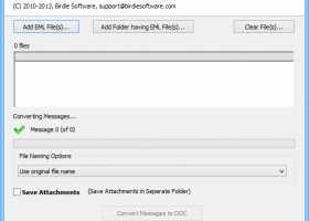 Import Outlook Express EML files to DOC screenshot