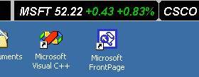 Stock Ticker Application Bar screenshot