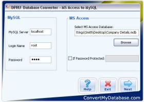 MS Access to MySQL Conversion Utility screenshot