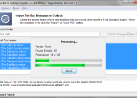The Bat to Outlook Transfer screenshot