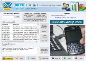Bulk SMS BlackBerry screenshot