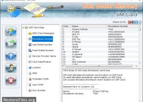 SIM Card Files Restore screenshot