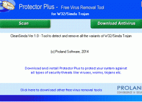 W32/Simda Free Virus Removal Tool screenshot