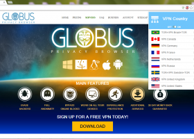 Globus Privacy Browser screenshot