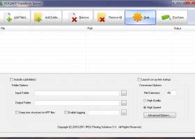 PDF2AFP Transform Server screenshot