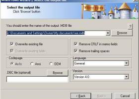 DBF to MDB (Access) screenshot