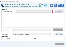 Sysinfo CSV to vCard Converter screenshot
