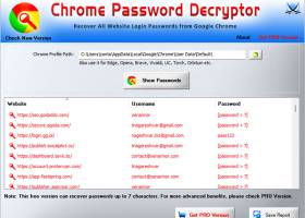 Password Decryptor for Chrome screenshot