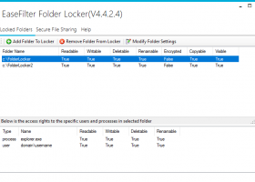 EaseFilter Folder Locker screenshot